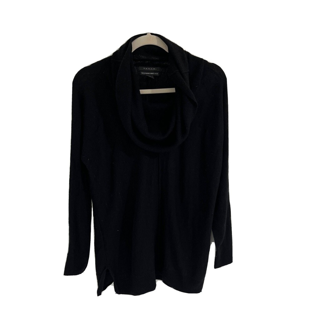 Tahari Womens large Extra fine Merino Wool Sweater Cowl Neck